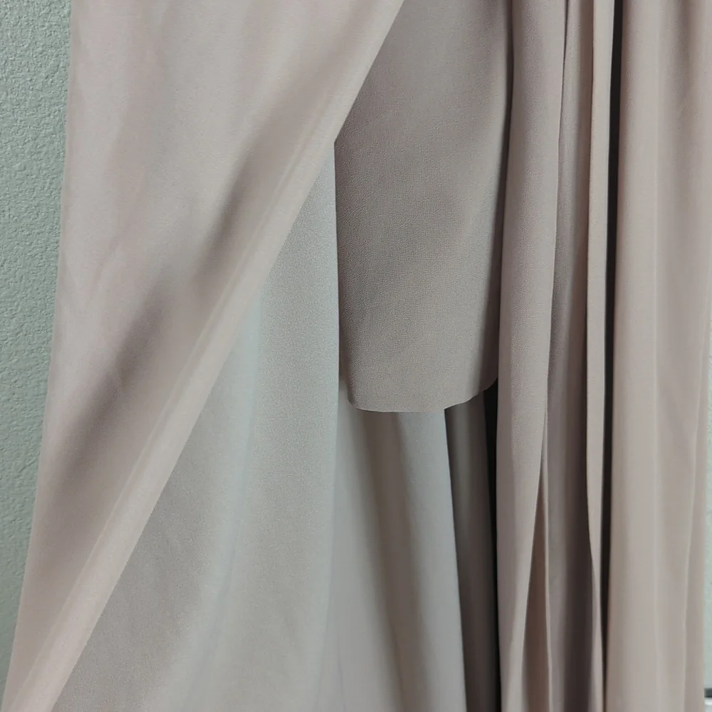 Show Me Your Mumu Liz Maxi Dress Women's Large Soft Beige Chiffon Golden 6